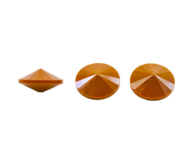 2 pcs Matubo Rivoli 16 mm, Opaque Chocolate, Czech Glass