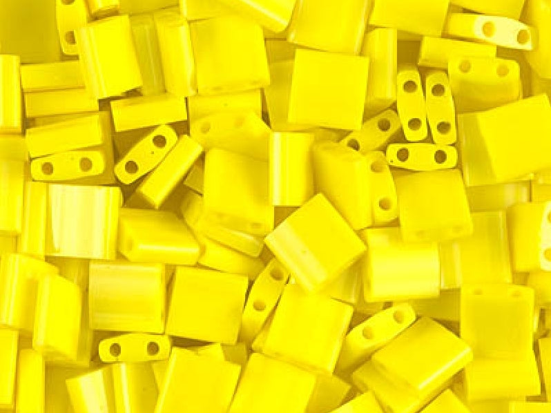 Tila™Beads 5x5 mm, 2 Holes, Opaque Yellow, Miyuki Japanese Beads