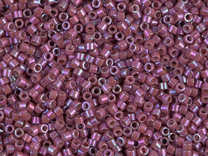 Delica Seed Beads 15/0, Raspberry Metallic Gold Iris, Miyuki Japanese Beads