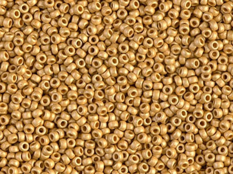 Seed Beads 15/0, Matte Duracoat Galvanized Gold, Miyuki Japanese Beads