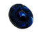 1 pc Czech Glass Buttons Hand Painted, Size 12 (27.0mm | 1 1/16''), Black AB Blue With Floral Design, Czech Glass