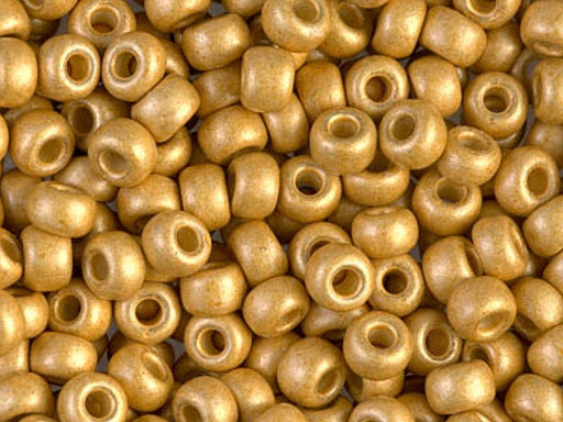 Seed Beads 6/0, Matte Duracoat Galvanized Gold, Miyuki Japanese Beads