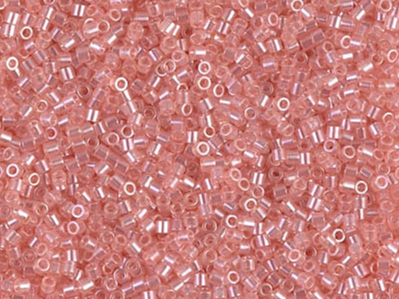 Delica Seed Beads 15/0, Transparent Pink Luster, Miyuki Japanese Beads