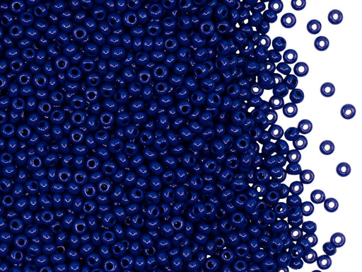 Rocailles Seed Beads 11/0, Opaque Dark Blue, Czech Glass