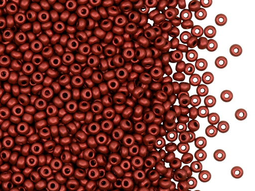 Rocailles Seed Beads 9/0, Lava Red, Czech Glass