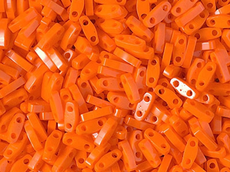 Quarter Tila™Beads 5x1.2x1.9 mm, 2 Holes, Opaque Orange, Miyuki Japanese Beads