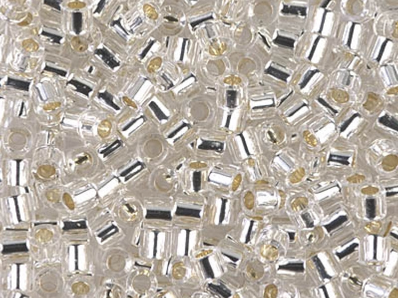 Delica Seed Beads 8/0, Crystal Silver Lined, Miyuki Japanese Beads