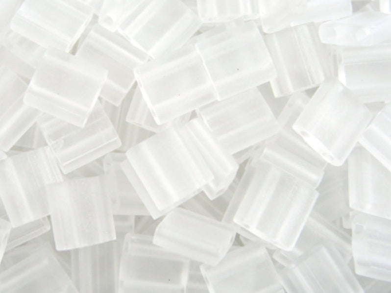 Tila™Beads 5x5 mm, 2 Holes, Crystal Matted, Miyuki Japanese Beads