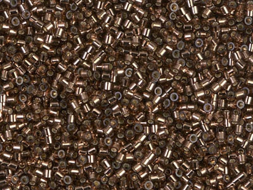 Delica Seed Beads 15/0, Brown Silver Lined, Miyuki Japanese Beads