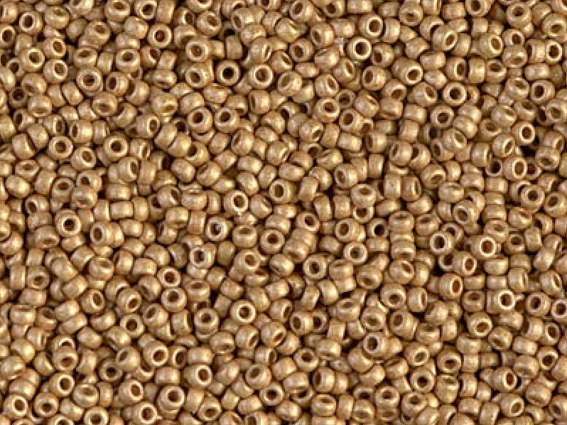 Seed Beads 15/0, Matte Duracoat Galvanized Champagne, Miyuki Japanese Beads