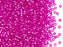 Rocailles Seed Beads 10/0, Pink Transparent Silver Lined, Czech Glass