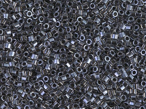 Delica Beads Cut 11/0, Sparkling Charcoal Lined, Miyuki Japanese Beads