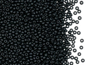 Rocailles 11/0, Black Micka Matte, Czech Glass