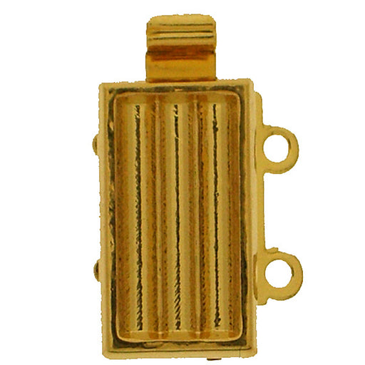 Clasps 13x7 mm, 2 Holes, 23KT Gold Plated, Metal