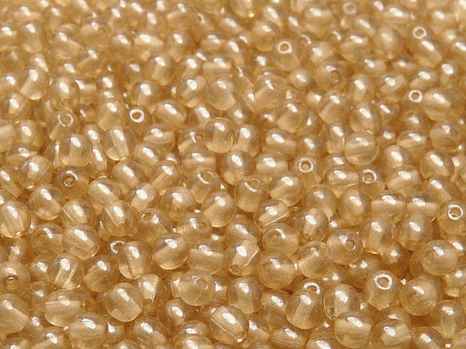 Round Beads 4 mm, Crystal Champagne Luster, Czech Glass