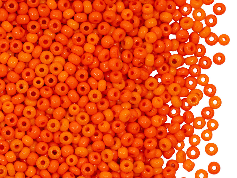 Rocailles 9/0, Opaque Orange Mix, Czech Glass
