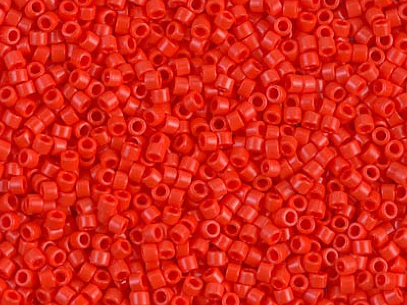 Delica Seed Beads 15/0, Opaque Light Siam, Miyuki Japanese Beads