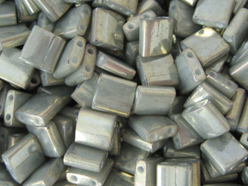 Tila™Beads 5x5 mm, 2 Holes, Opaque Smoke Grey Luster, Miyuki Japanese Beads