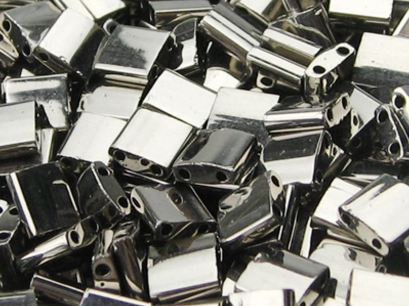 Tila™Beads 5x5 mm, 2 Holes, Nickel Plated, Miyuki Japanese Beads