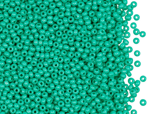 Rocailles Seed Beads 11/0, Chalk White Light Green Turquoise, Czech Glass
