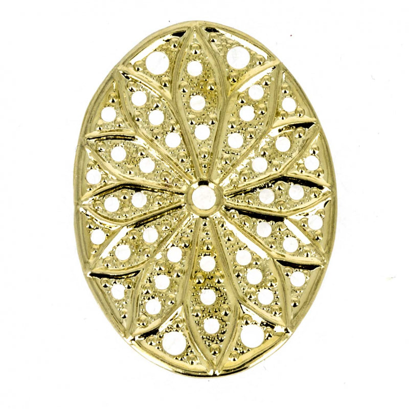 Filigree Oval 29x19 mm, 23KT Gold Plated, Metal