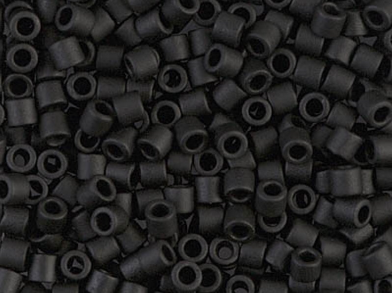 Delica Seed Beads 8/0, Black Matted, Miyuki Japanese Beads