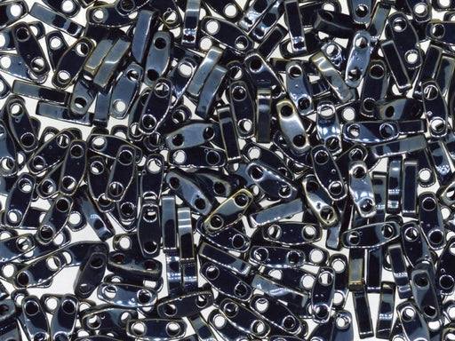 Quarter Tila™Beads 5x1.2x1.9 mm, 2 Holes, Light Gunmetal, Miyuki Japanese Beads
