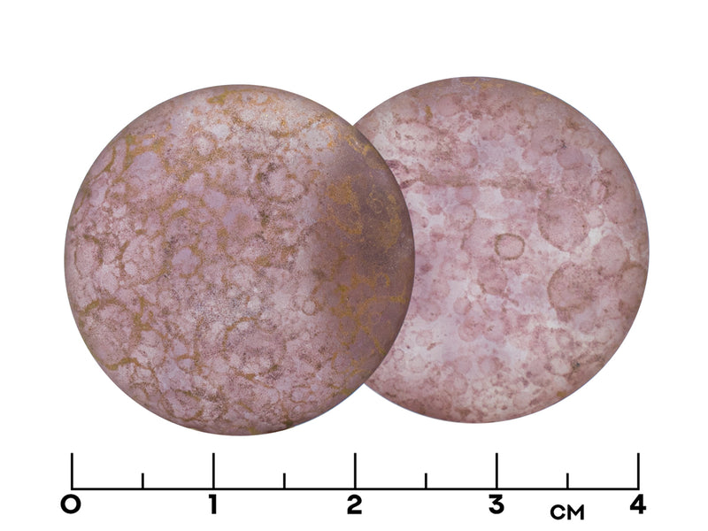 1 pc Czech Glass Cabochons 25 mm, Crystal Matte Bronze, Czech Glass