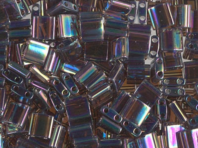 Tila™Beads 5x5 mm, 2 Holes, Transparent Root Beer AB, Miyuki Japanese Beads