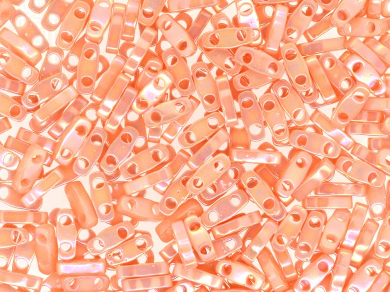 Quarter Tila™Beads 5x1.2x1.9 mm, 2 Holes, Opaque Salmon Luster, Miyuki Japanese Beads