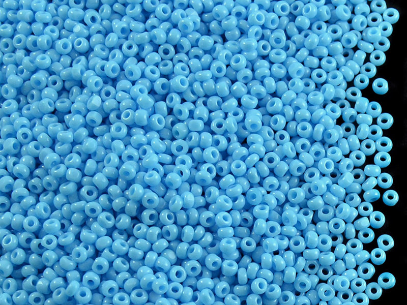 1-Cut Charlotte Beads Preciosa Ornela 11/0, Turquoise Blue Opaque, Czech Glass