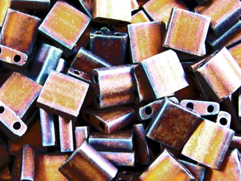 Tila™Beads 5x5 mm, 2 Holes, Matted Metallic Copper, Miyuki Japanese Beads