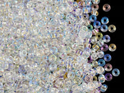 Rocailles Seed Beads 8/0, Crystal AB, Czech Glass