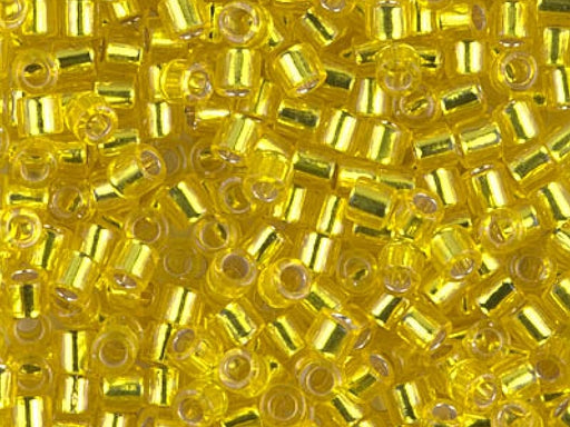 Delica Seed Beads 8/0, Yellow Silver Lined, Miyuki Japanese Beads