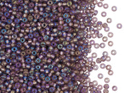 Rocailles Seed Beads 10/0, Light Amethyst AB Silver Lined, Czech Glass
