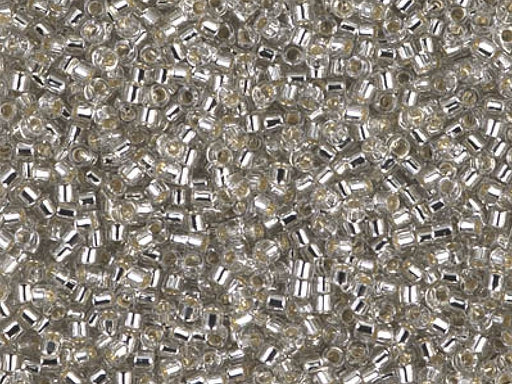 Delica Seed Beads 15/0, Silver Lined Gray Mist, Miyuki Japanese Beads
