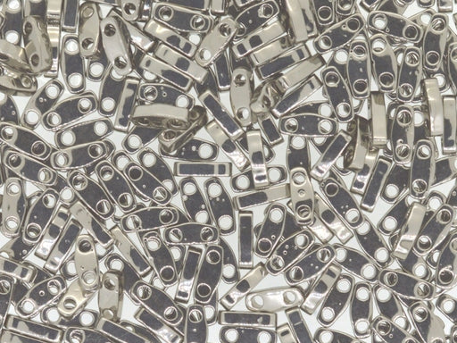 Quarter Tila™Beads 5x1.2x1.9 mm, 2 Holes, Nickel Plated, Miyuki Japanese Beads