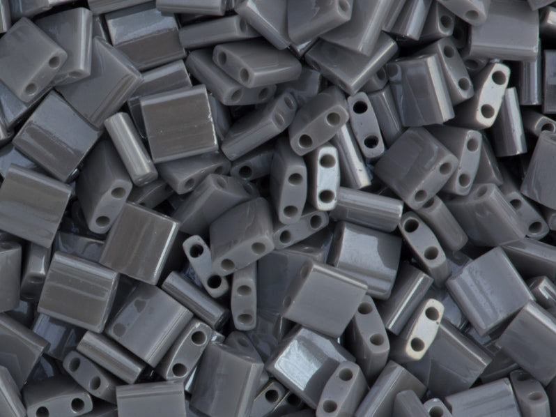 Tila™Beads 5x5 mm, 2 Holes, Opaque Grey Luster, Miyuki Japanese Beads