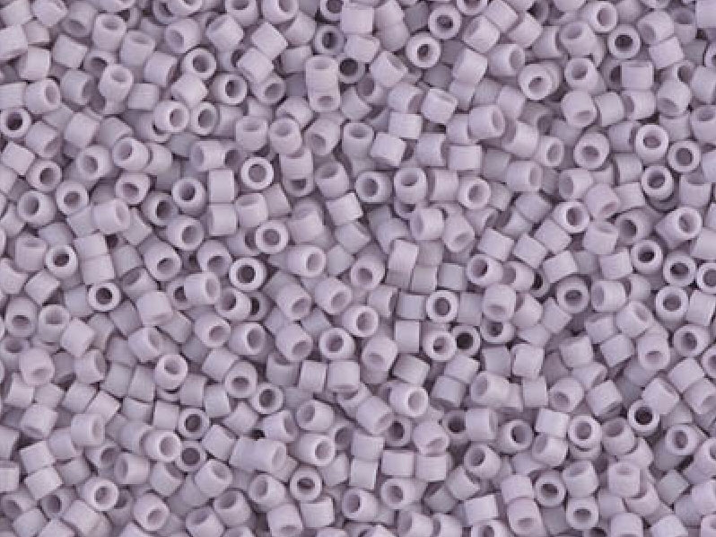 Delica Seed Beads 15/0, Opaque Light Mauve Matted, Miyuki Japanese Beads