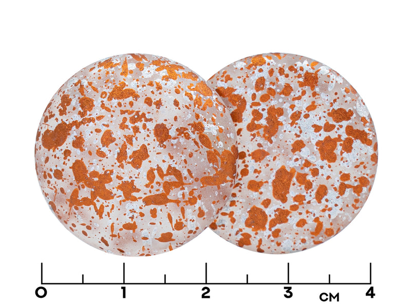 1 pc Czech Glass Cabochons 25 mm, Crystal Matte Tweedy Gold, Czech Glass