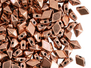 Diamonduo™ Beads 5x8 mm, 2 Holes, Plated Antique Copper, Metal