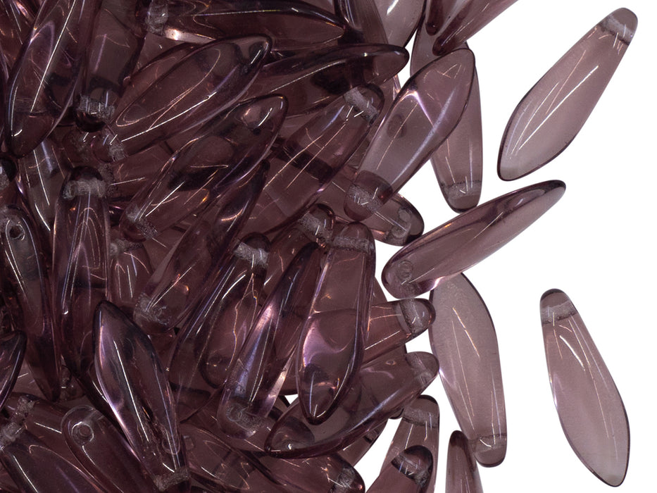 Dagger Beads 5x16 mm, Crystal Purple Brown, Czech Glass