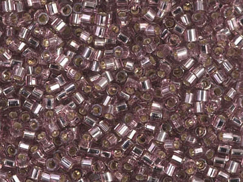 Delica Beads Cut 10/0, Smoke Amethyst Silverline, Miyuki Japanese Beads