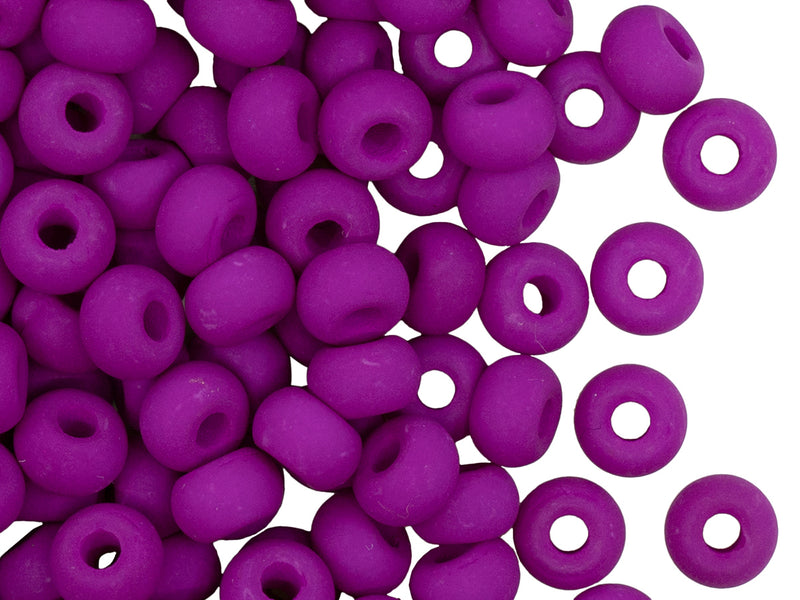 Pony Beads 7x5 mm, Neon Purple, Czech Glass