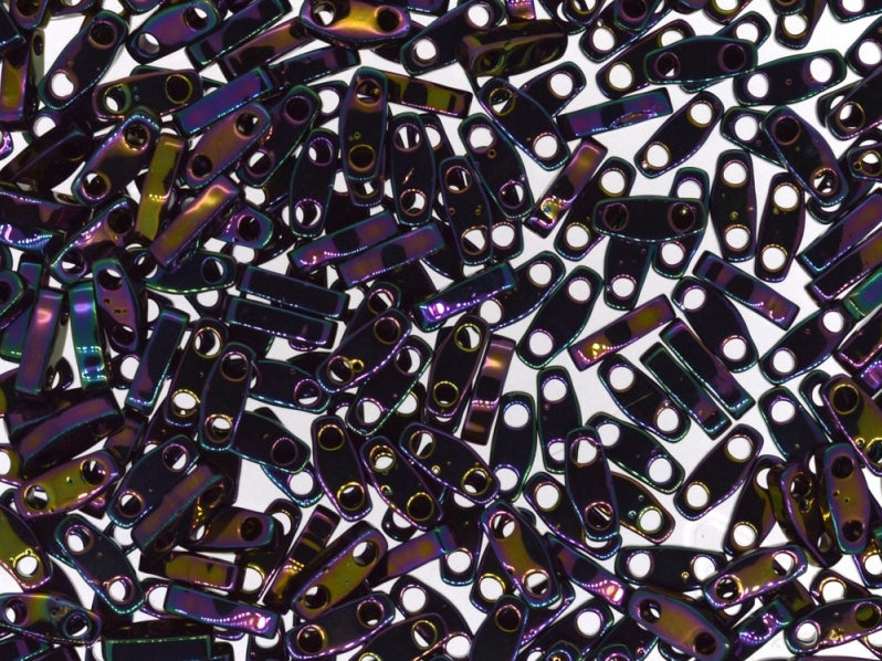 Quarter Tila™Beads 5x1.2x1.9 mm, 2 Holes, Metallic Purple Iris, Miyuki Japanese Beads
