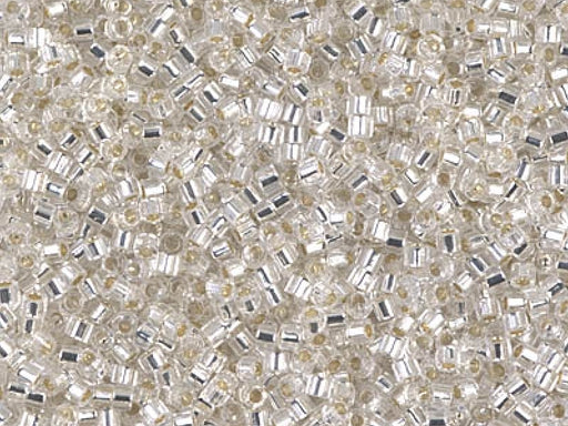 Delica Beads Cut 11/0, Crystal Silver Lined, Miyuki Japanese Beads