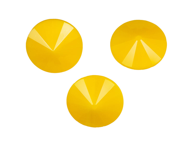 Matubo Rivoli 16 mm, Opaque Yellow, Czech Glass