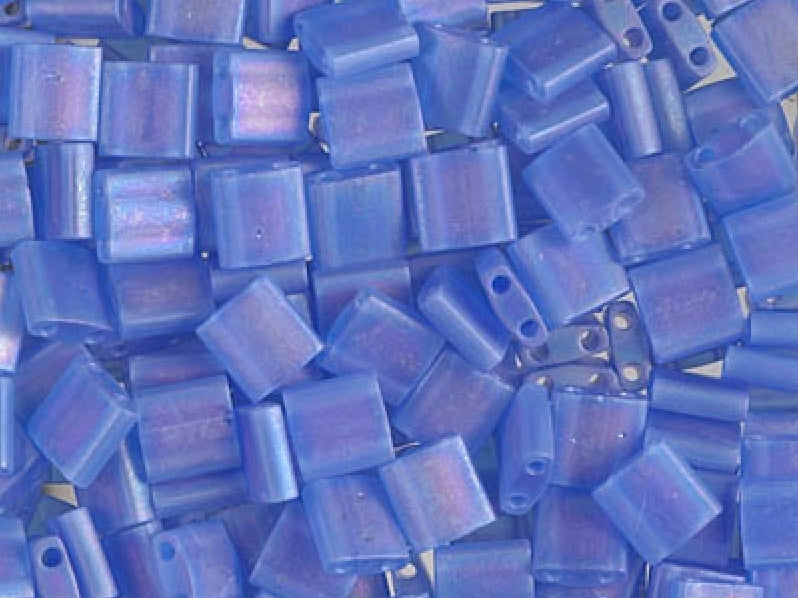 Tila™Beads 5x5 mm, 2 Holes, Transparent Sapphire AB, Miyuki Japanese Beads