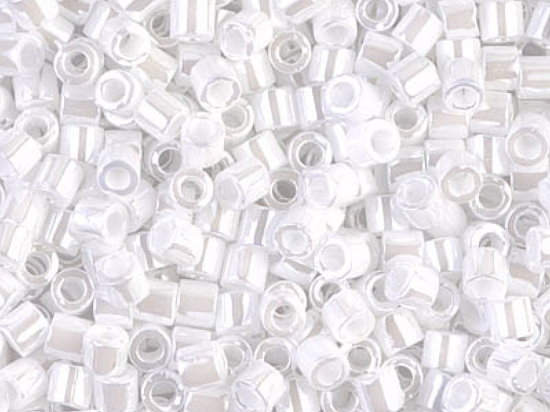Delica Seed Beads 8/0, White Pearl, Miyuki Japanese Beads