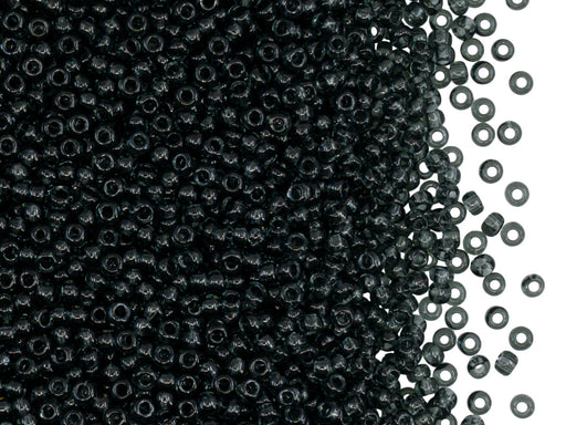 Rocailles Seed Beads 11/0, Smoke Gray Transparent, Czech Glass